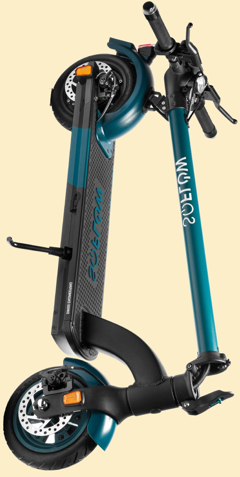 Soflow S04 Gen 2 E-Scooter mit Straßenzulassung, 45 km Reichweite und 20 km/h Höchstgeschwindigkeit, ausgestattet mit 10-Zoll-Luftreifen und Federung für maximalen Komfort.